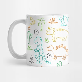 Colorful dinosaur pattern on white Mug